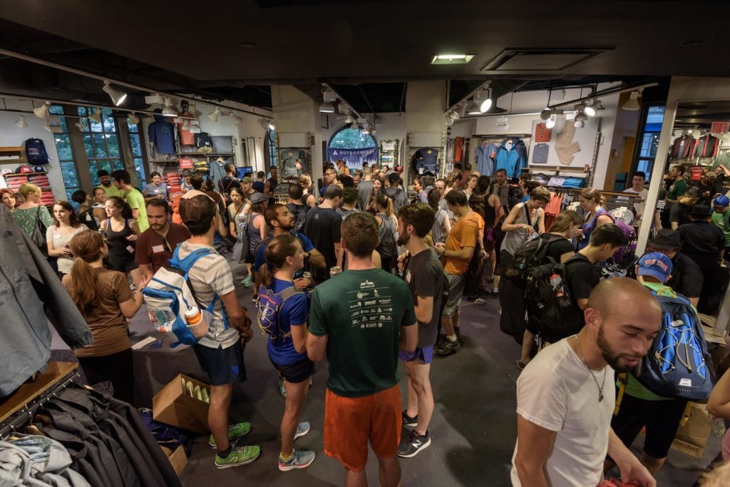 Everyone ends up back at The North Face store on Broadway for a more "traditional" Mappy Hour 