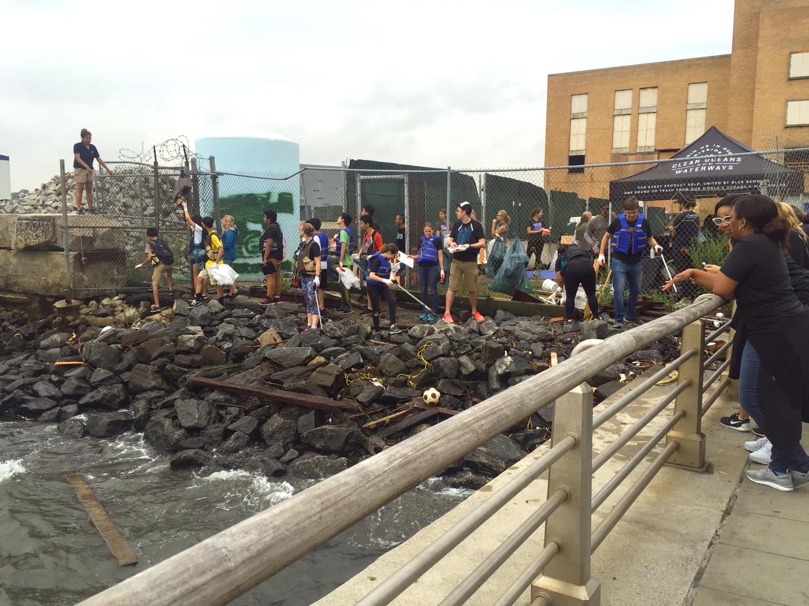 Volunteers Cleaning Up Hudson River Park