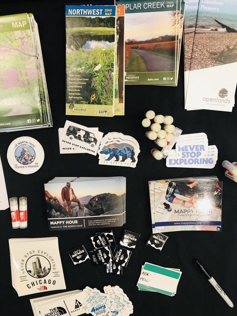 Mappy Hour Chicago welcome table