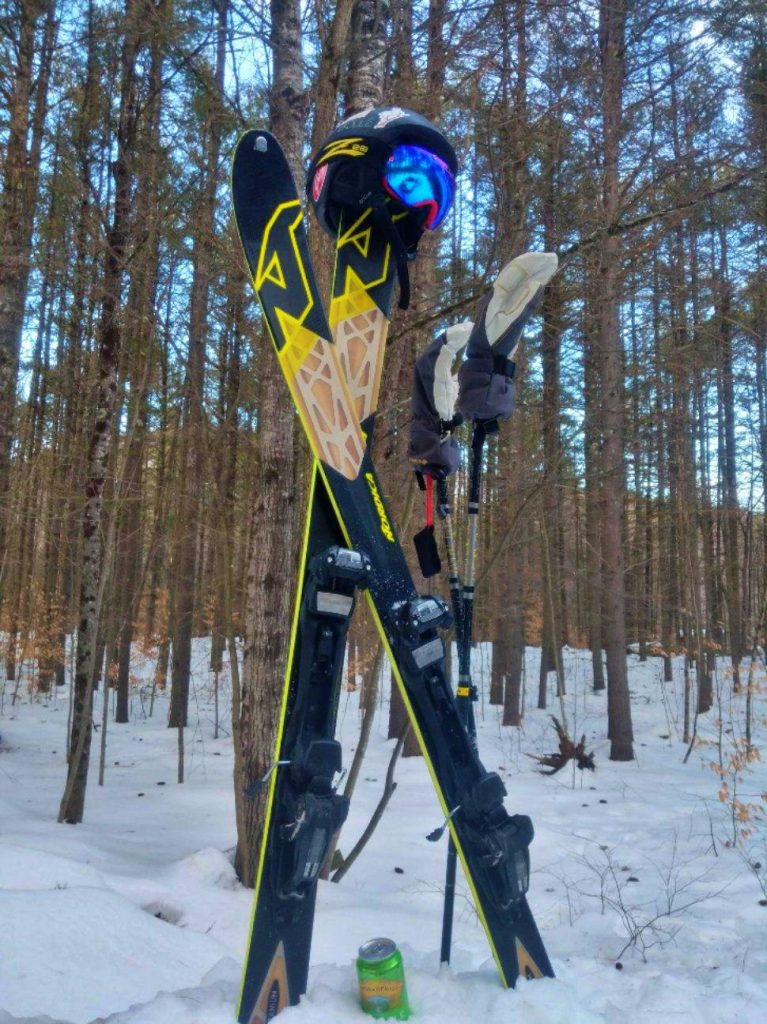 Backcountry Skis and a helmet