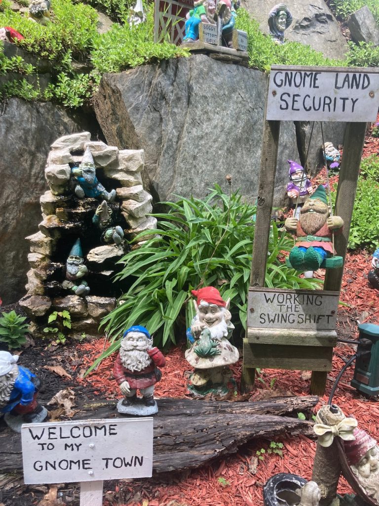 A garden of gnomes